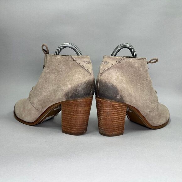 Toms Women's‎ Size 8 Lunata Tan Suede Lace Up Ankle Boots - Picture 6 of 13